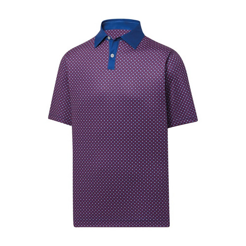 FootJoy Golf Circle Print Lisle Self Collar Polo Shirt - Image 1
